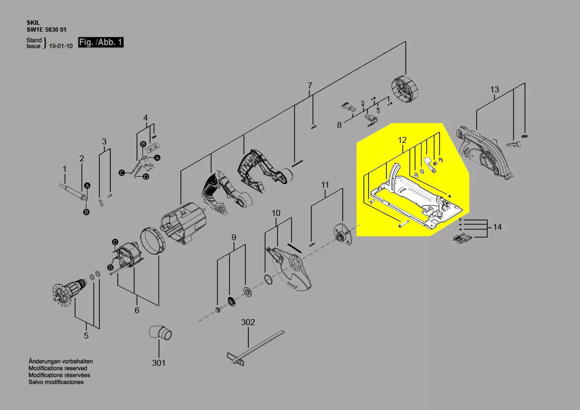 plaque de base réf. 2826463001 Skil